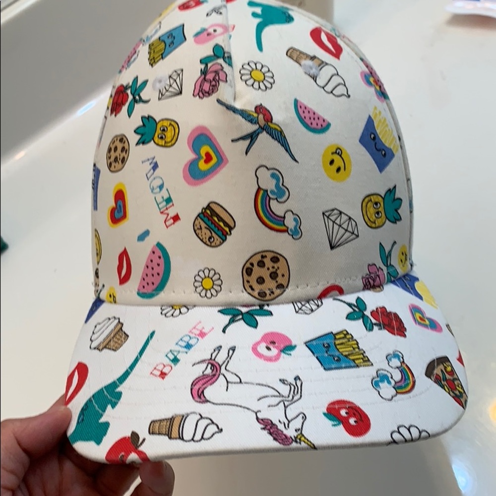Fun print hat with Velcro back